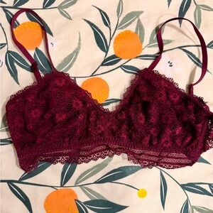 Victoria's Secret Deep Red Lace Bralette